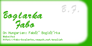 boglarka fabo business card